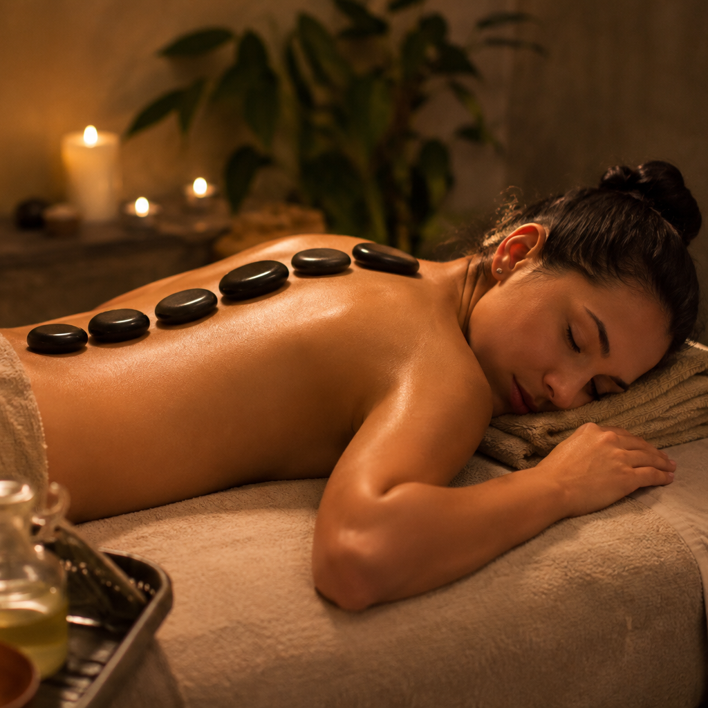 Massage aux pierres chaude 60min